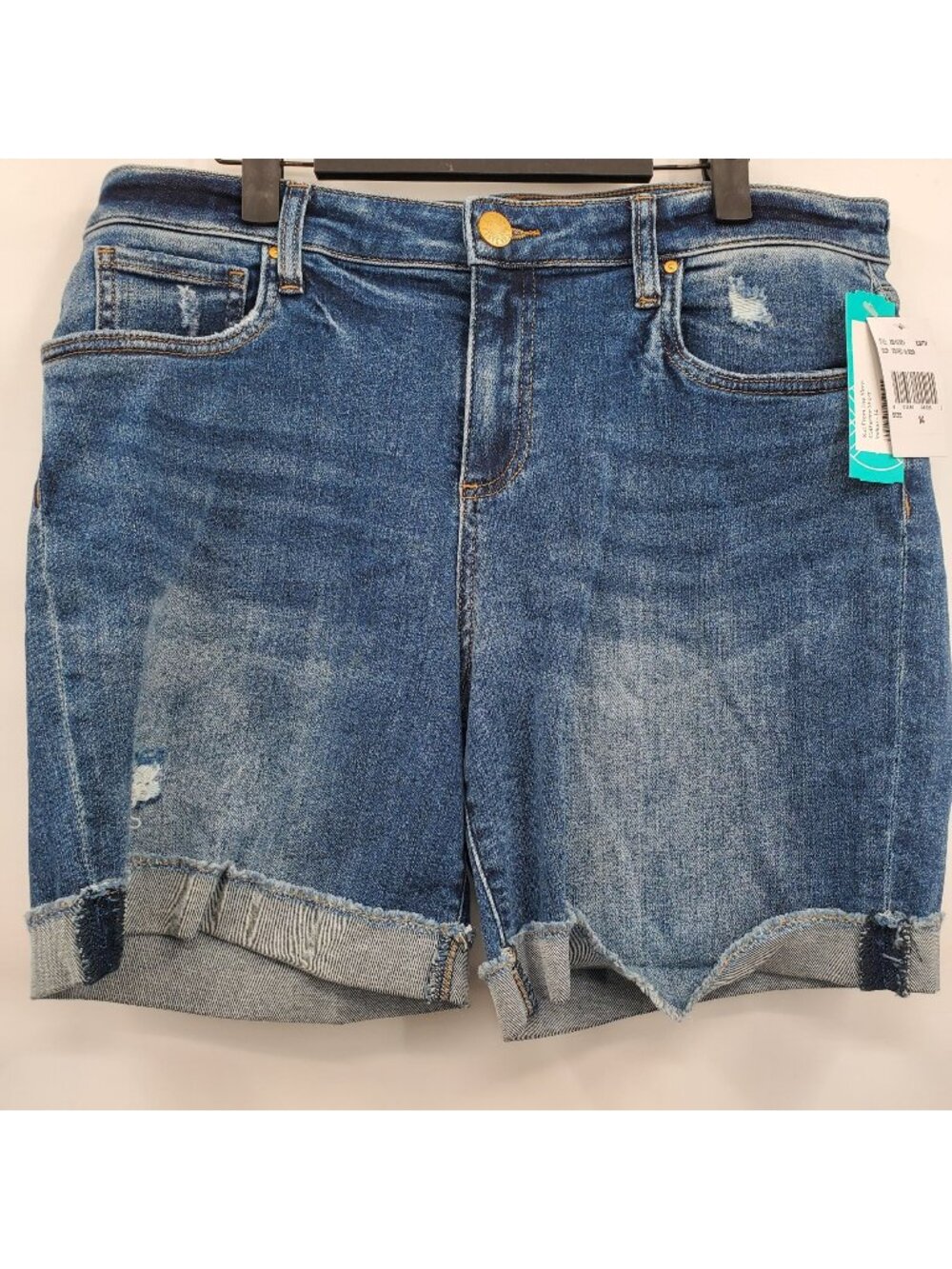 Kut From The Kloth Denim Catherine Boyfriend Shorts Women Size 14 NWT Distressed